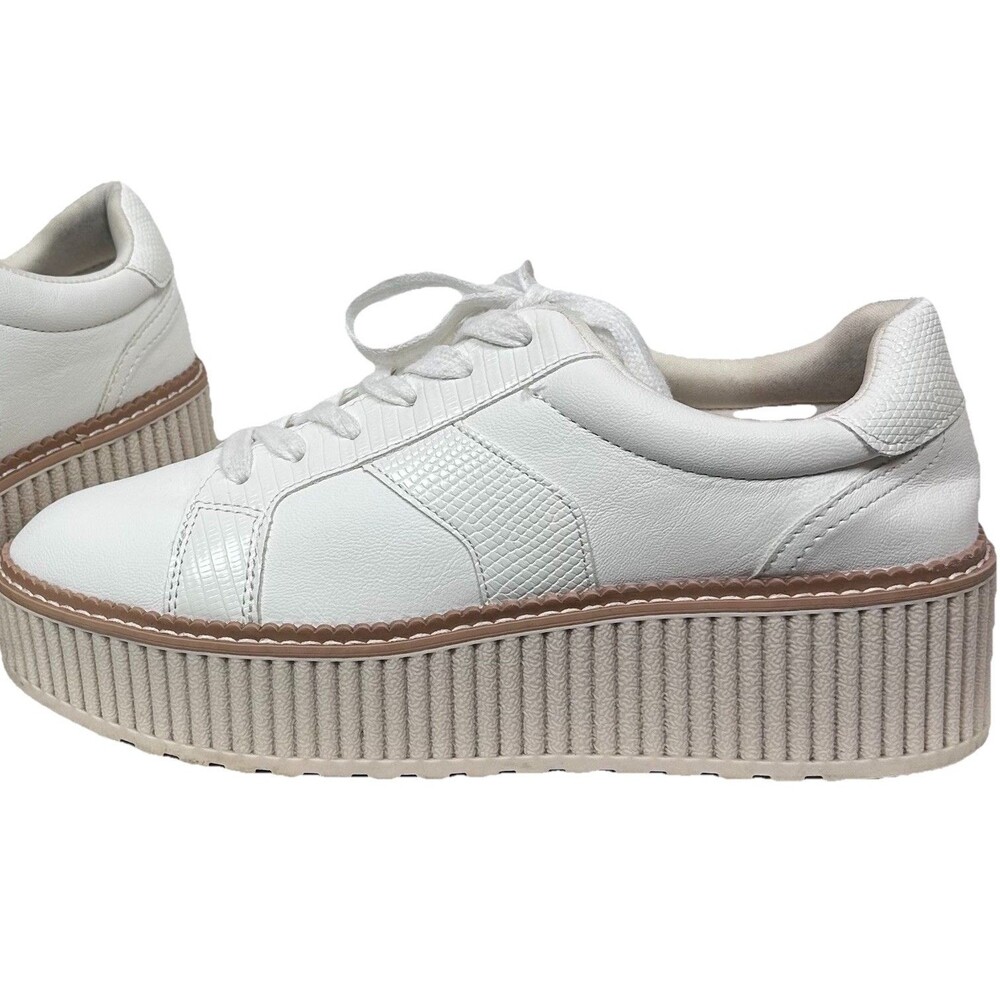 Dolce Vita Women's 8.5 Tiger Lace-Up Platform Sneakers White Leather - Picture 7 of 11